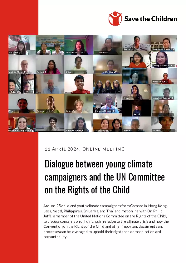 Dialogue Between Young Climate Campaigners and the UN Committee on the Rights of the Child
