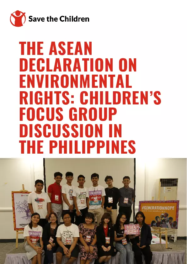 The ASEAN Declaration on Environmental Rights : Children’s focus group discussion in the Philippines thumbnail