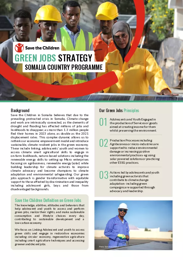 Green Jobs Strategy Somalia Country Office thumbnail