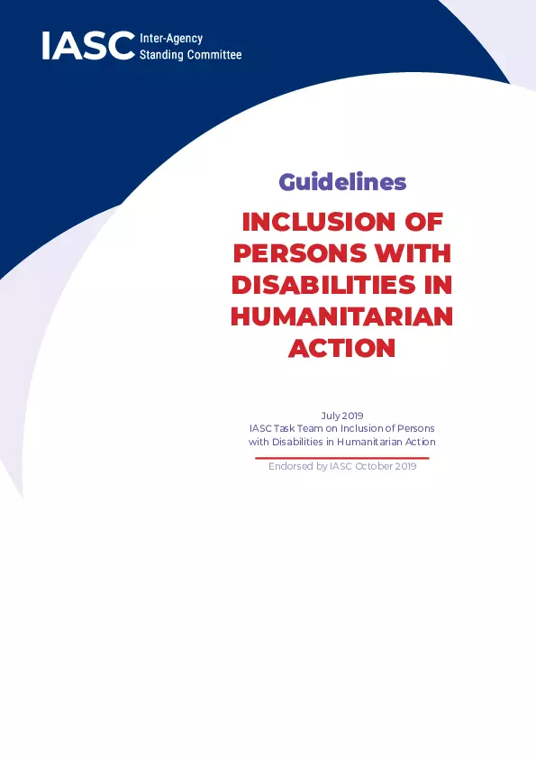 IASC Guidelines on the Inclusion of Persons with Disabilities in Humanitarian Action thumbnail