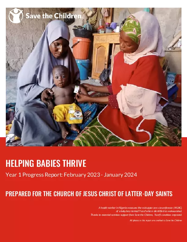 Helping Babies Thrive: Management of small and nutritionally at-risk Infants under six months and their Mothers (MAMI) thumbnail