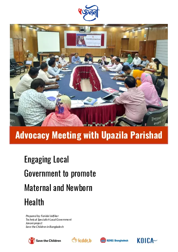 Engaging Local Government to promote Maternal and Newborn Health in Bangladesh thumbnail