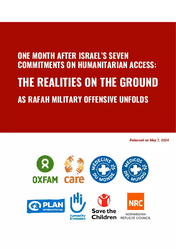 One Month After Israel’s 7 Commitments on Humanitarian Access thumbnail