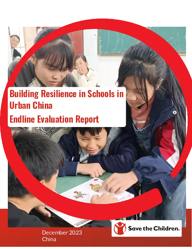 Endline Evaluation Report of Building Resilience in Schools in Urban China thumbnail