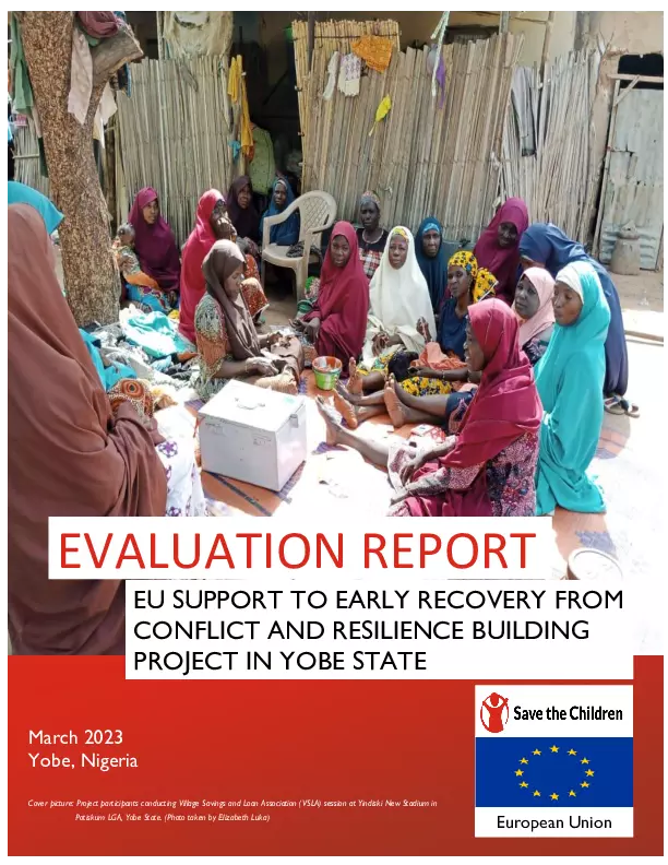 Evaluation Report of EU Support To Early Recovery From Conflict And Resilience Building Project In Yobe State