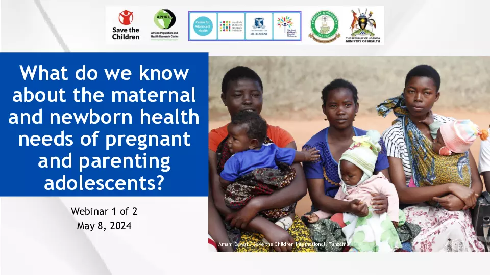 What do we know about the maternal and newborn health needs of pregnant and parenting adolescents? thumbnail