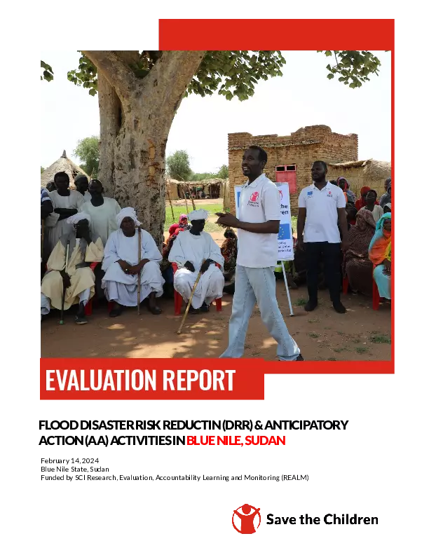 Flood Disaster Risk Reduction & Anticipatory Action Activties in Blue Nile, Sudan