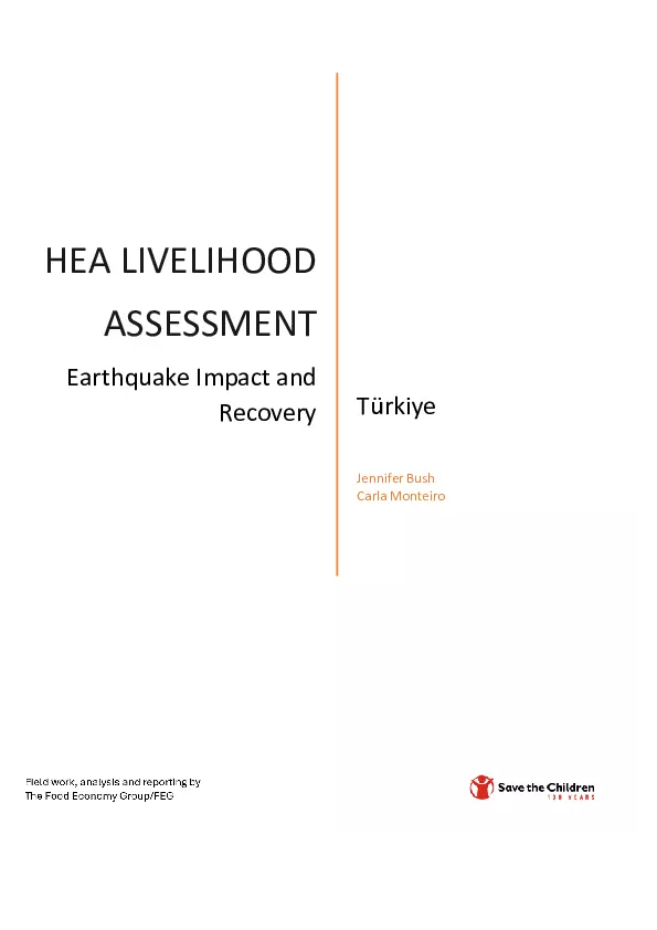 Household Economy Analysis (HEA) Livelihood Assessment in Türkiye: Earthquake Impact and Recoverey thumbnail