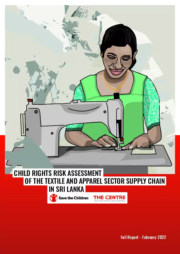 Child Rights Risk Assessment Of The Textile And Apparel Sector Supply Chain In Sri Lanka