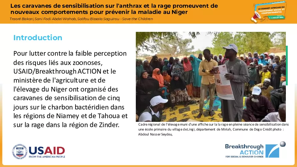 Les caravanes de sensibilisation sur l’anthrax et la rage promeuvent de  nouveaux comportements pour prévenir la maladie au Niger thumbnail