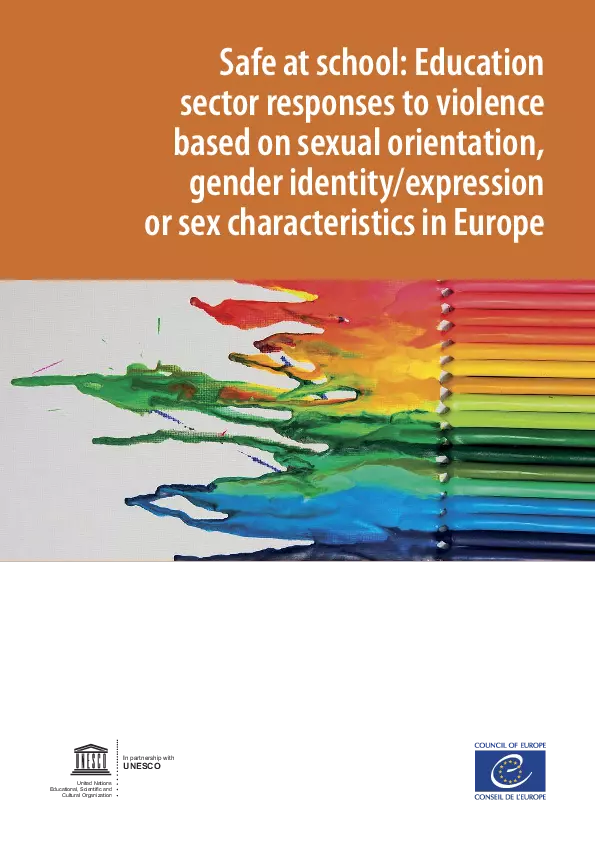 Safe at School: Education sector responses to violence based on sexual orientation, gender identity/expression or sex characteristics in Europe thumbnail