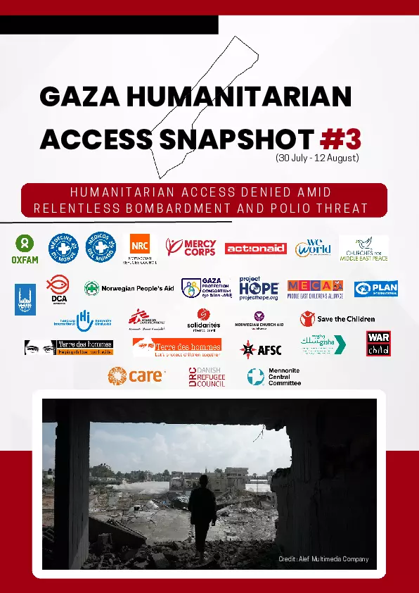 Gaza Access Humanitarian Snapshots #3 (30 July) thumbnail