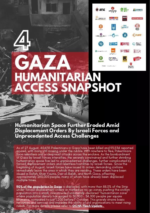 Gaza Access Humanitarian Snapshots #4 (27th August) thumbnail