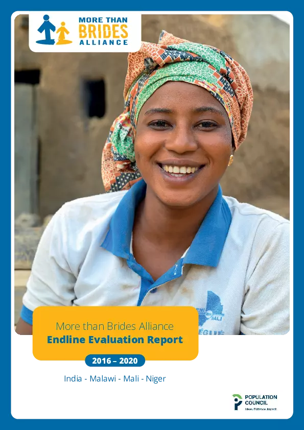 More Than Brides Alliance: Endline Evaluation Report 2016-2020 thumbnail