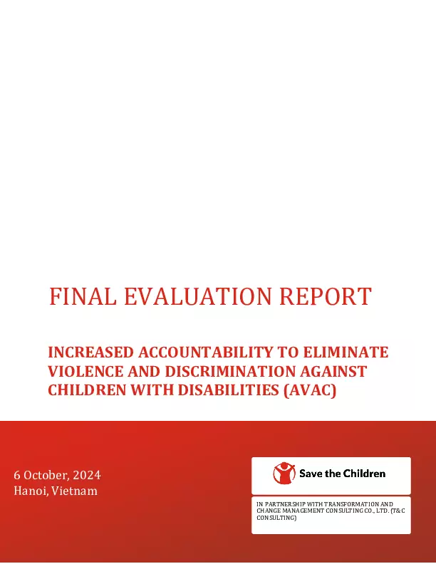 Endline Evaluation Report: Increased accountability to eliminate violence and discrimination against children with disabilities thumbnail