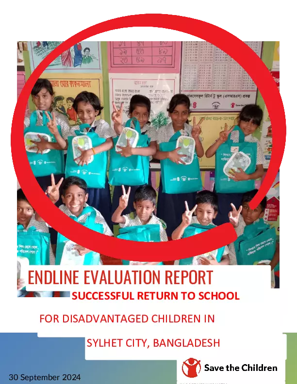 Successful Return to School for Disadvantaged Children in Sylhet City, Bangladesh