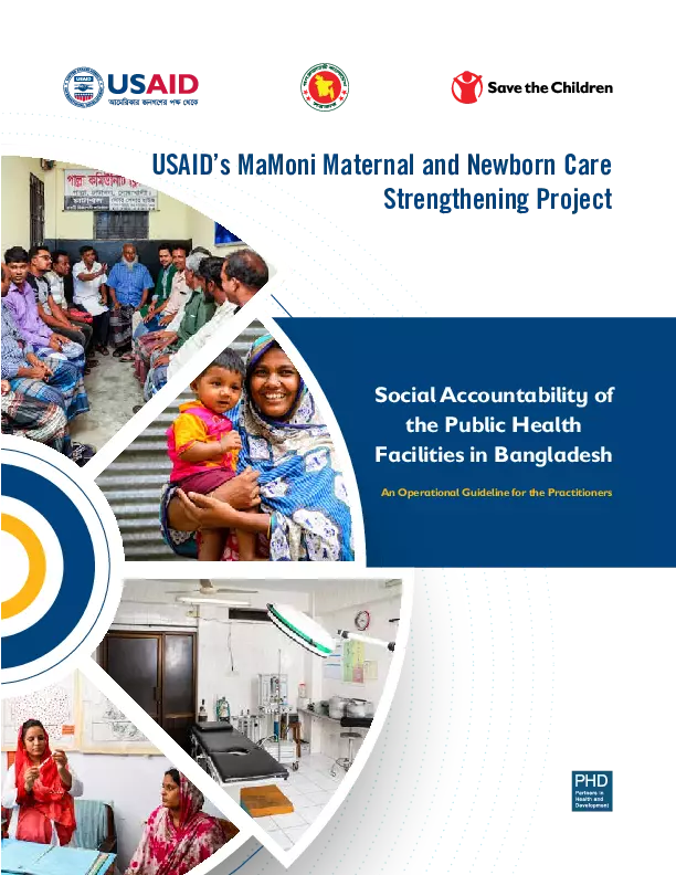 USAID’s MaMoni Maternal and Newborn Care Strengthening Project – Social Accountability of the Public Health Facilities in Bangladesh: An Operational Guideline for the Practitioners thumbnail