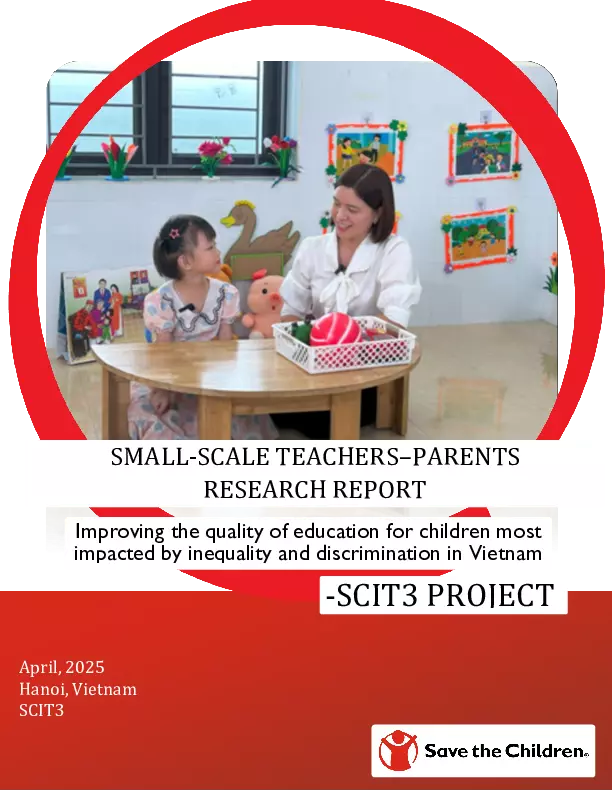 Small-Scale Teachers–Parents Research Report: Improving the quality of education for children most impacted by inequality and discrimination in Vietnam