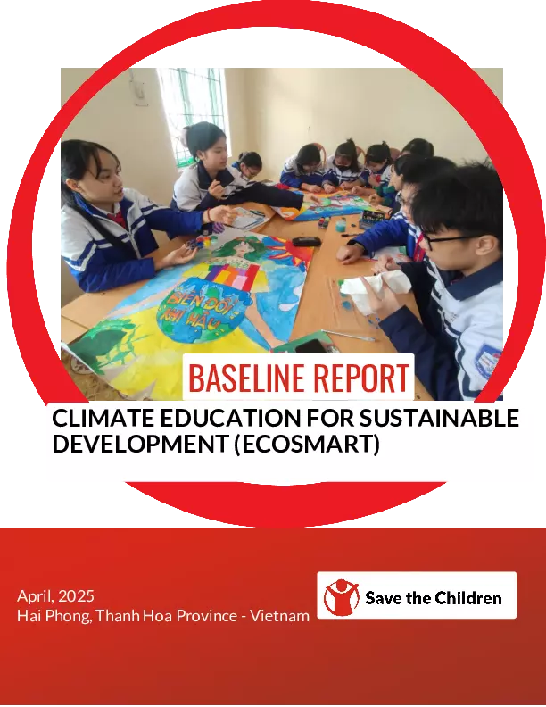 Baseline Evaluation Report: Climate education for sustainable development (ECOSMART)