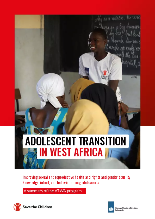 Adolescent Transition in West Africa: Improving sexual and reproductive health and rights and gender equality knowledge, intent, and behavior among adolescents (2024) thumbnail
