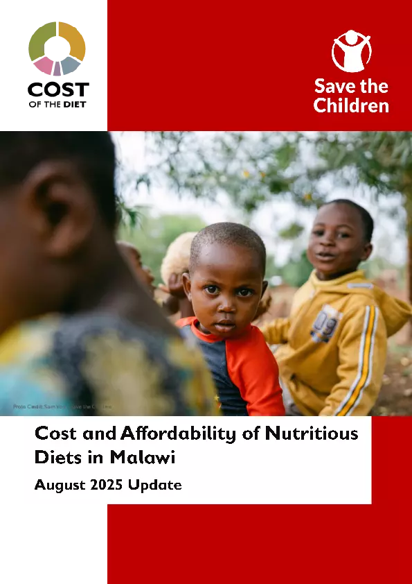 Cost and Affordability of Nutritious Diets in Malawi (August 2025 Update) thumbnail