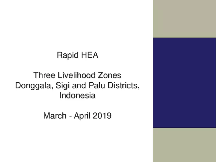 Raid HEA Analysis: Understanding the impact of the Earthquake in 3 Livelihood Zones in Indonesia thumbnail