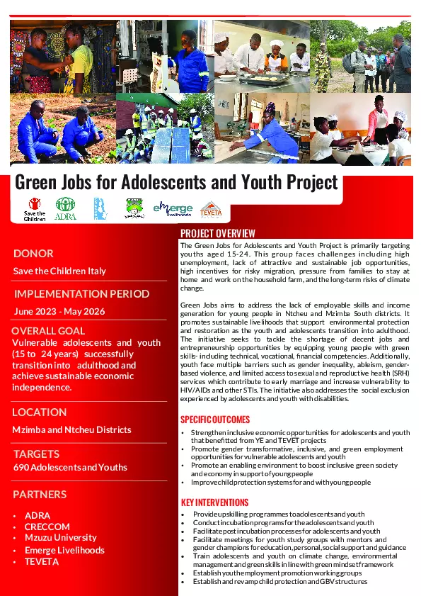 Brief: Green Jobs for Adolescents and Youth Project (Malawi, 2025) thumbnail