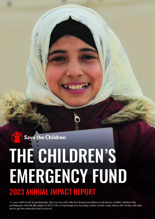 The Children’s Emergency Fund: 2023 Annual impact report thumbnail