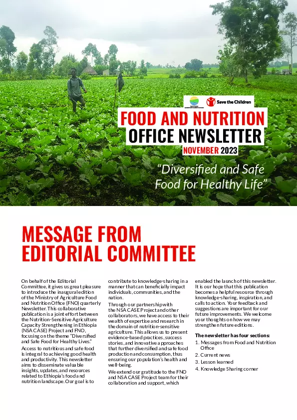 Food and Nutrition Office Newsletter thumbnail
