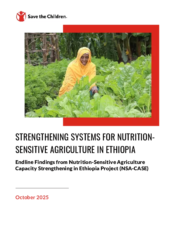 Strengthening Systems for Nutrition-Sensitive Agriculture in Ethiopia: Endline Findings from Nutrition-Sensitive Agriculture Capacity Strengthening in Ethiopia Project (2025) thumbnail