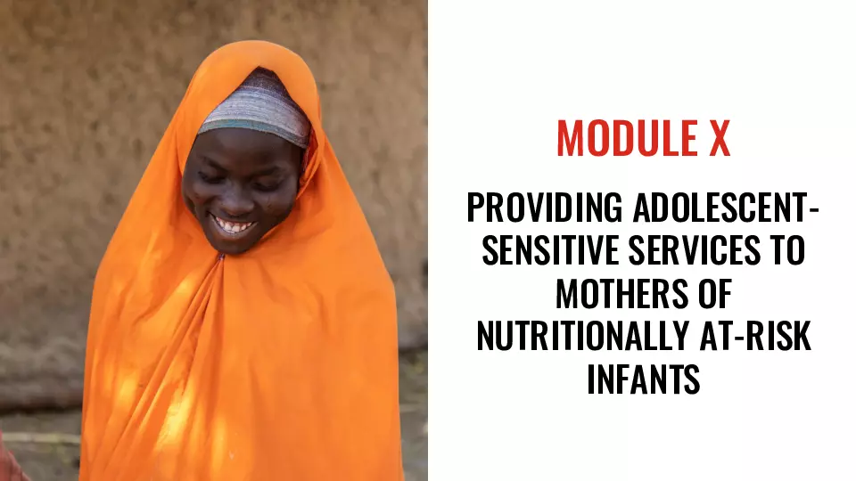 Module X: Providing Adolescent Sensitive Services to Mothers of Nutritionally At-Risk Infants thumbnail