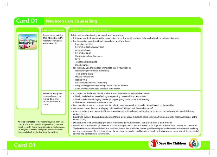 Sexual, Reproductive, Maternal and Newborn Health Counseling Cards for Healthcare Workers thumbnail