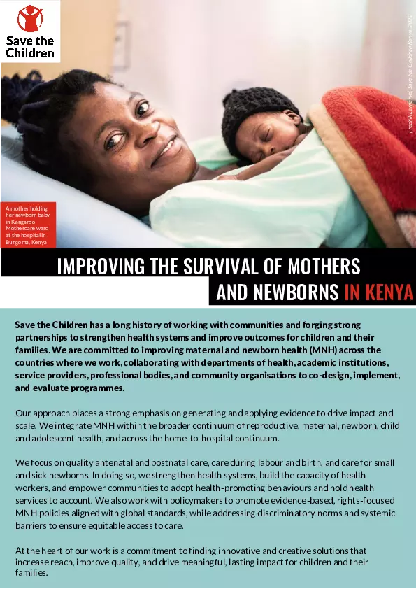 Improving the Survival of Mothers and Newborns in Kenya thumbnail