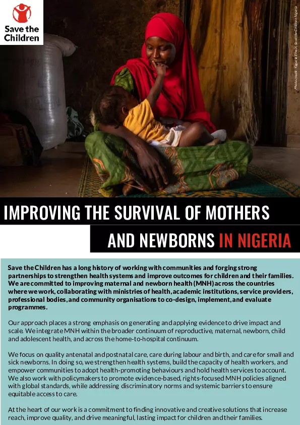 Improving the Survival of Mothers and Newborns in Nigeria (2025) thumbnail