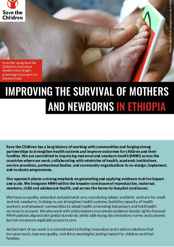 Improving the Survival of Mothers and Newborns in Ethiopia (2025) thumbnail