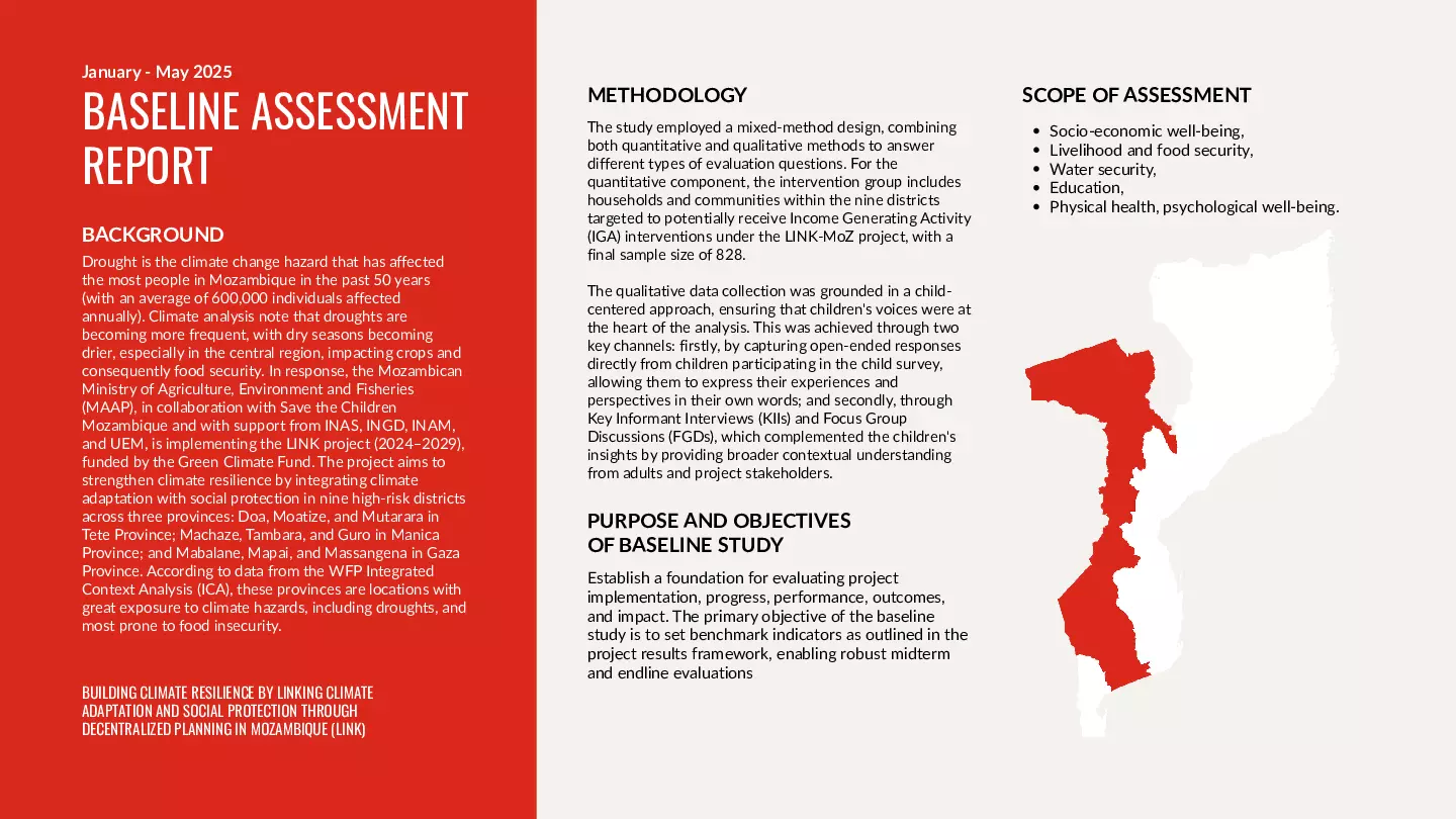 Baseline Assessment Report: LINK Project Factsheet (Mozambique, 2024 – 2029) thumbnail