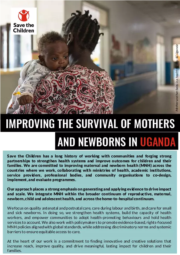 Improving the Survival of Mothers and Newborns in Uganda thumbnail