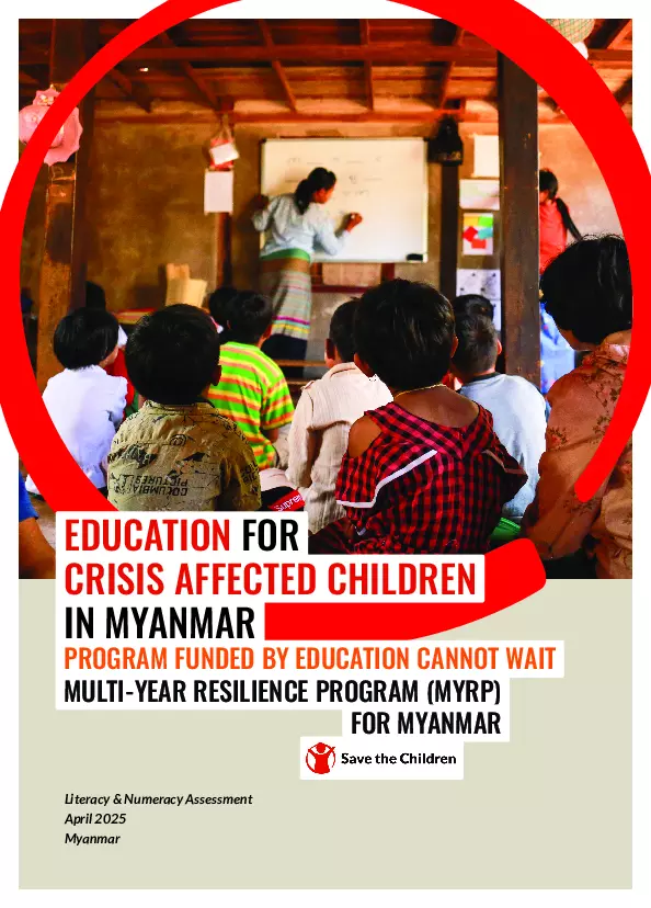 Education for Crisis Affected Children in Myanmar (Multi-Year Resilience Program, 2025) thumbnail