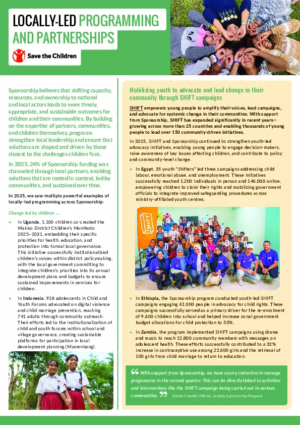 2025 Sponsorship Annual Report: Locally Led Programming and Partnerships