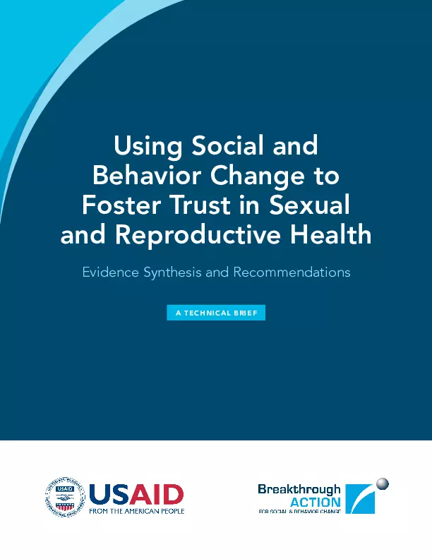 Using Social and Behavior Change to Foster Trust in Sexual and Reproductive Health. Evidence Synthesis and Recommendations – A Technical Brief thumbnail