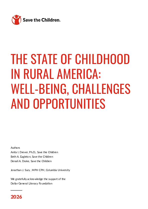 The State of Childhood in Rural America: Well-being, Challenges and Opportunities thumbnail