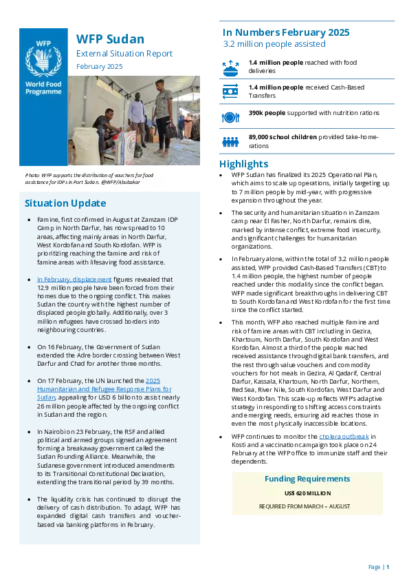 World Food Program External Situation Report February 2025 thumbnail